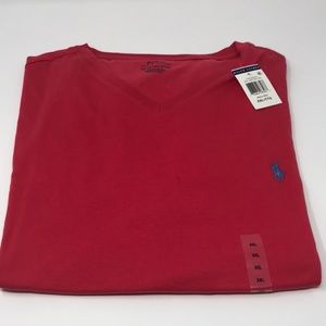Polo Ralph Lauren V-neck T-shirt XXL in Maui Red